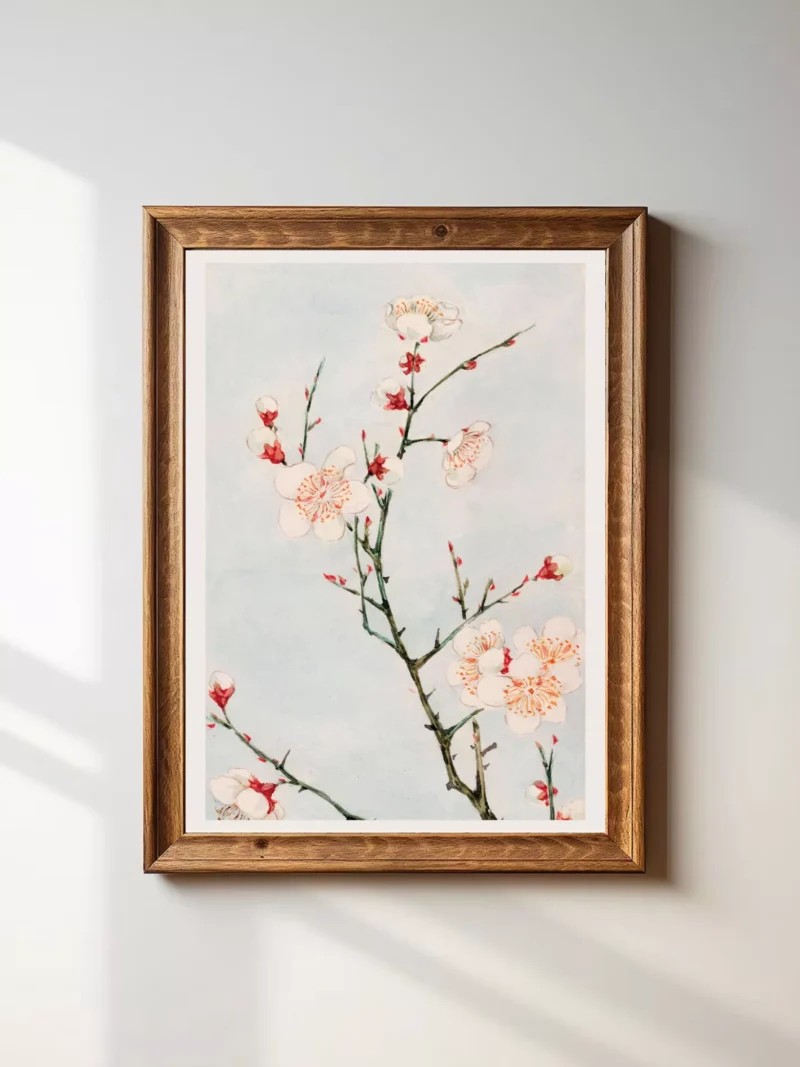 Tablou Decorativ Ramuri de Prun cu Flori - Arta de Perete , Plum Blossoms Decorative Wall Art 30 X 40 c